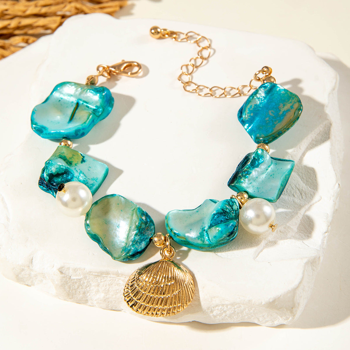 Wholesale Ocean Style Shell Starfish Bracelet Imitation Pearl